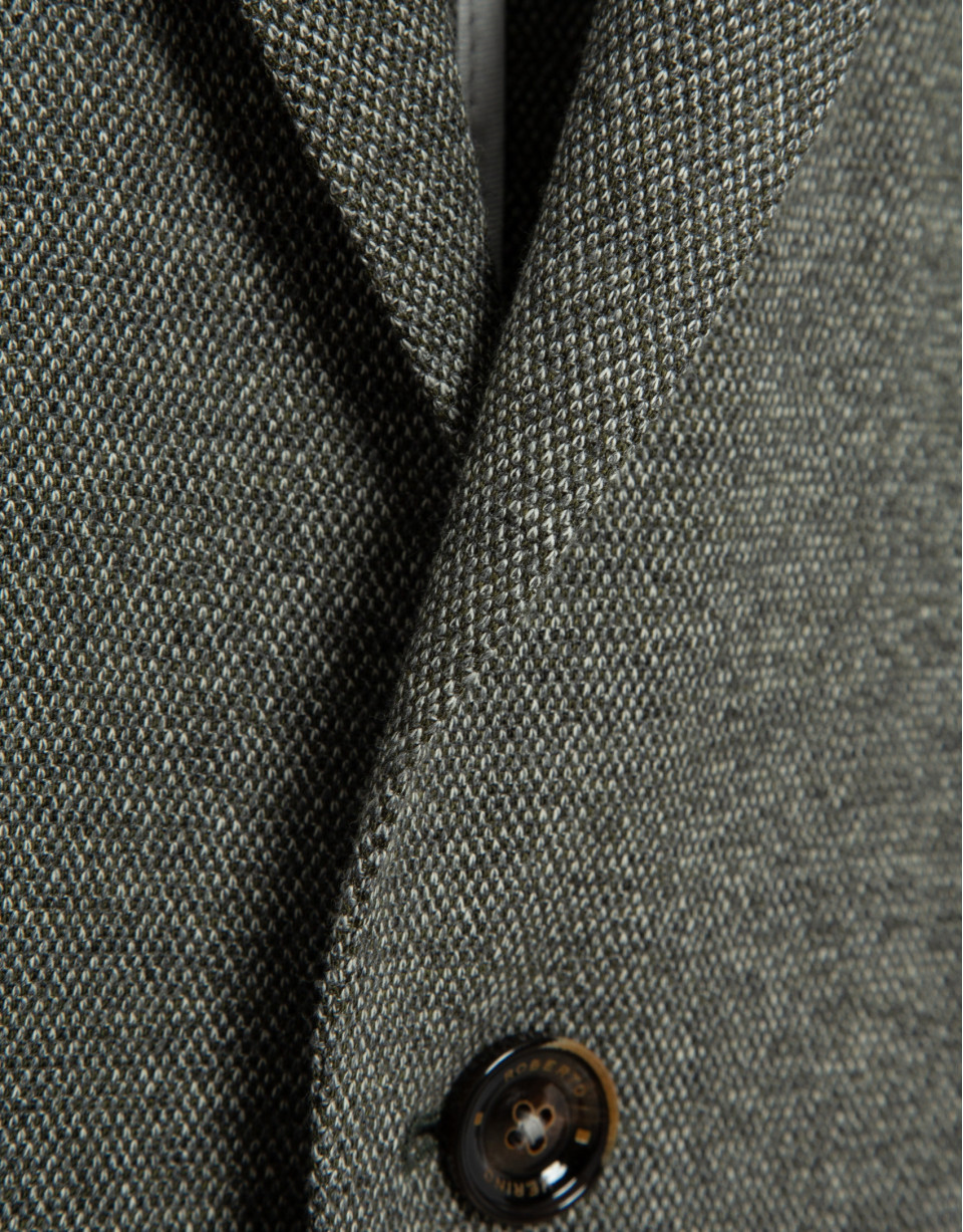 Khaki green structured comfort blazer - Man | Roberto Verino