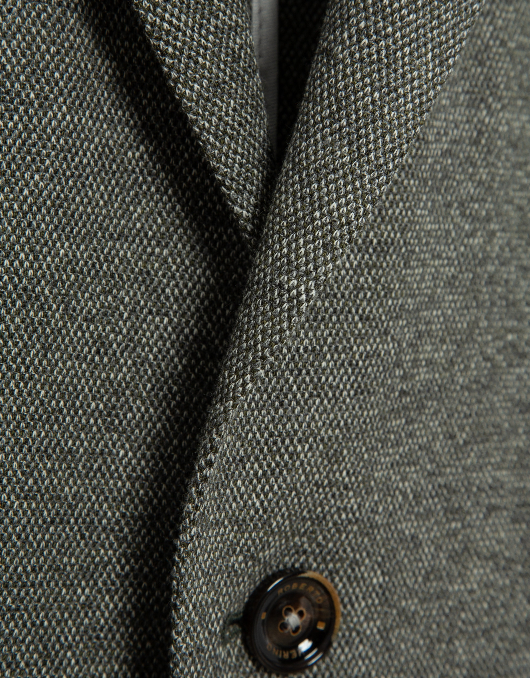 Khaki green structured comfort blazer - Man | Roberto Verino