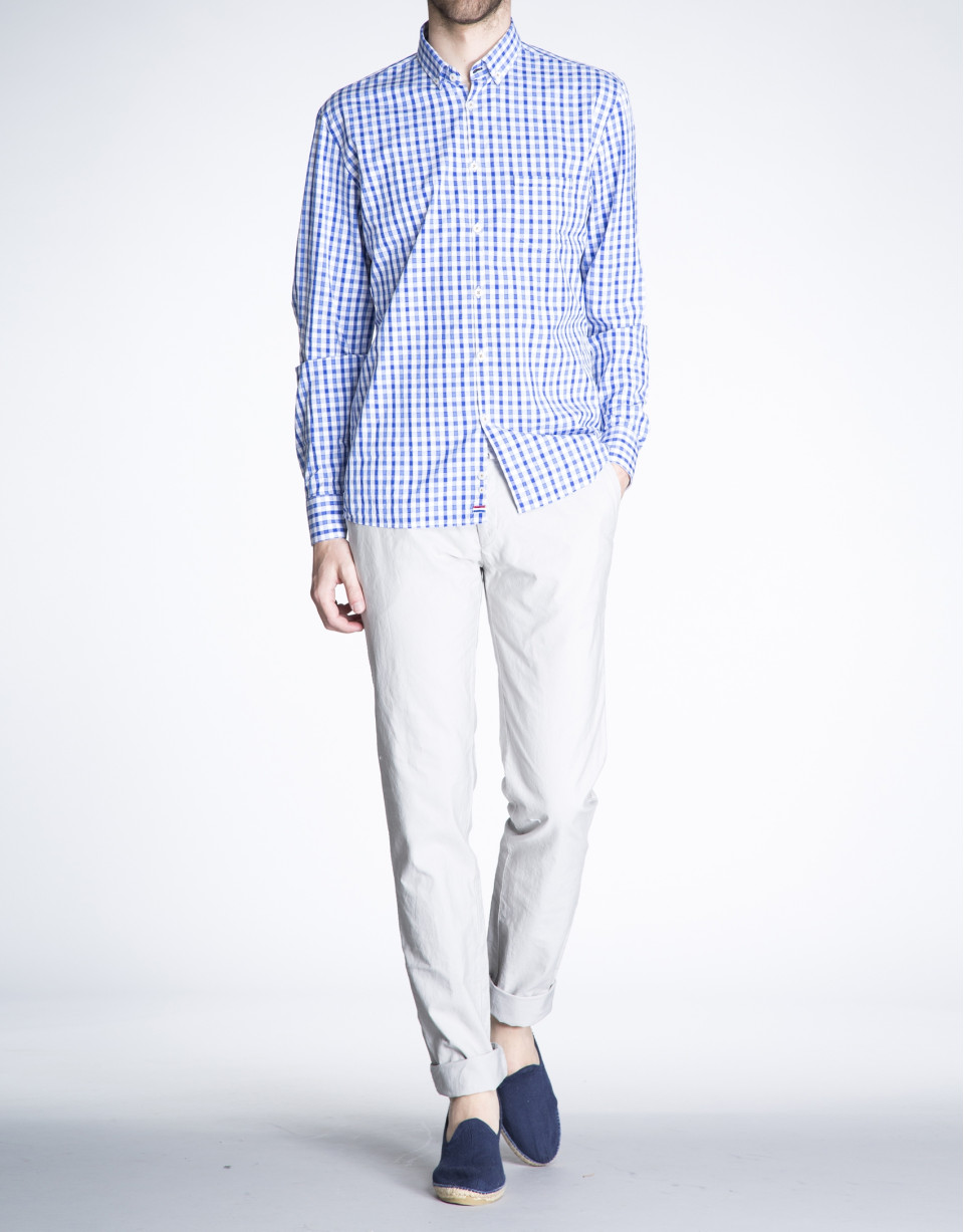 Blue checked sports shirt