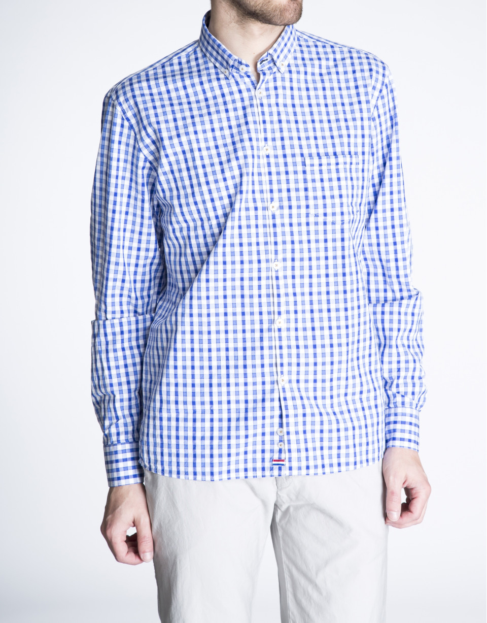 Blue checked sports shirt