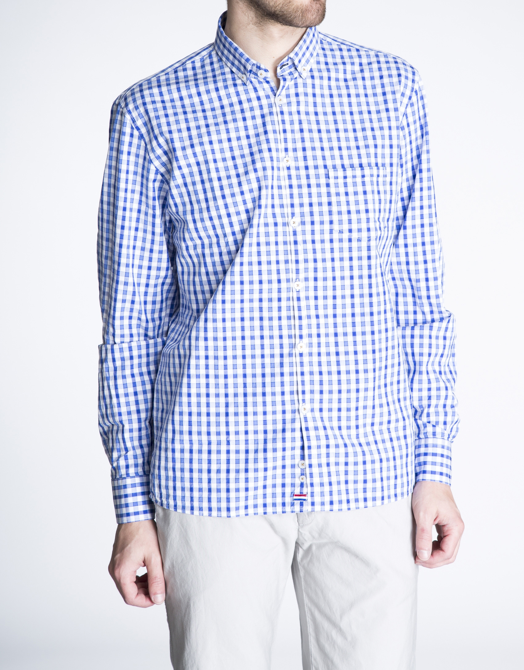 Blue checked sports shirt