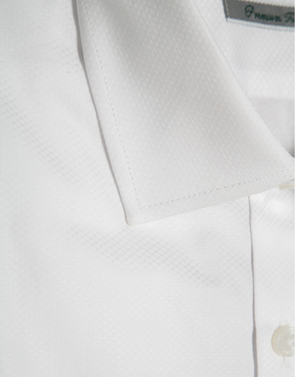 White diamond-patterned cotton dress shirt | Roberto Verino