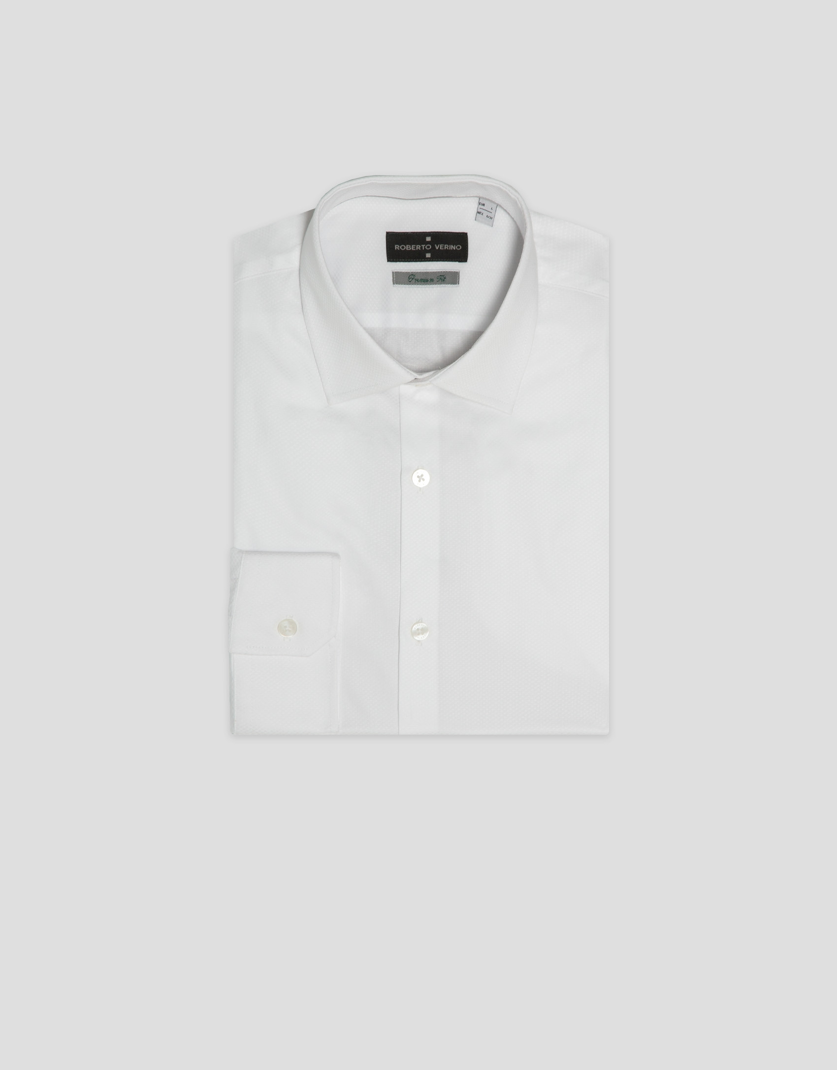 White diamond-patterned cotton dress shirt | Roberto Verino