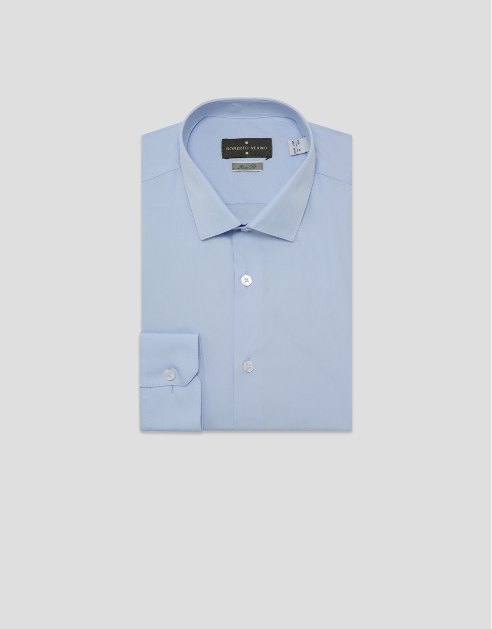 Light blue plain dress shirt - Man - SS2025 | Roberto Verino