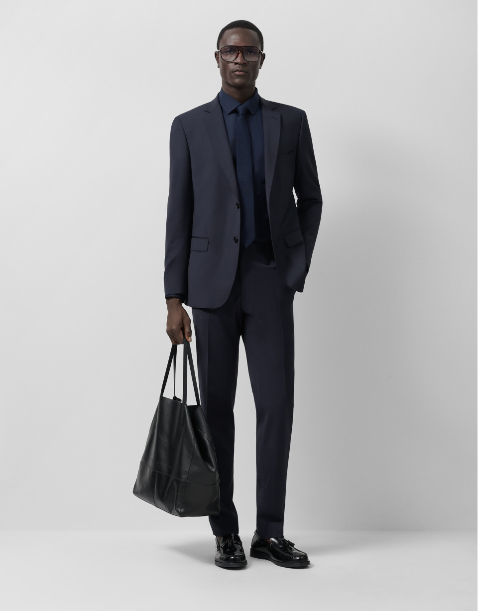Traje half canvas slim fit liso marino - Hombre | Roberto Verino