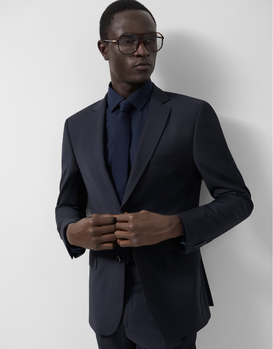 Traje half canvas slim fit liso marino - Hombre | Roberto Verino