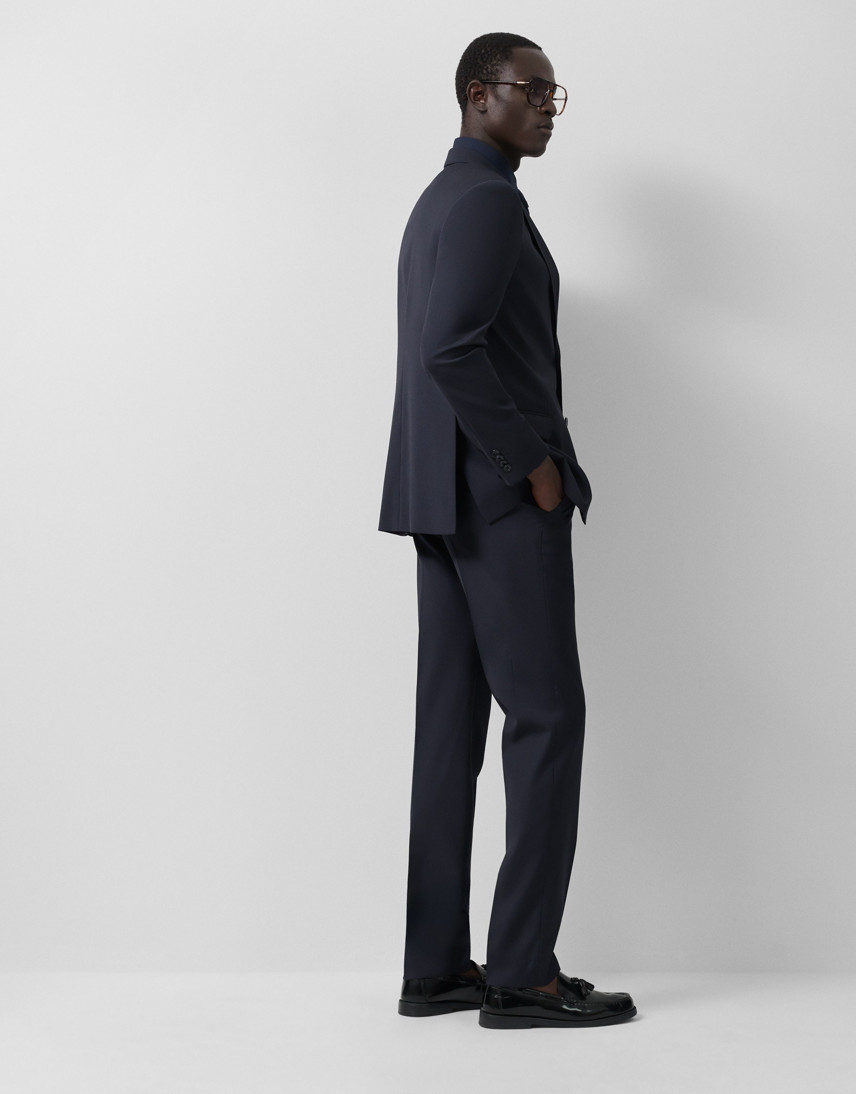 Traje half canvas slim fit liso marino - Hombre | Roberto Verino