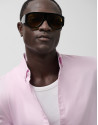 Regular fit light plum tinted sport shirt - Man | Roberto Verino