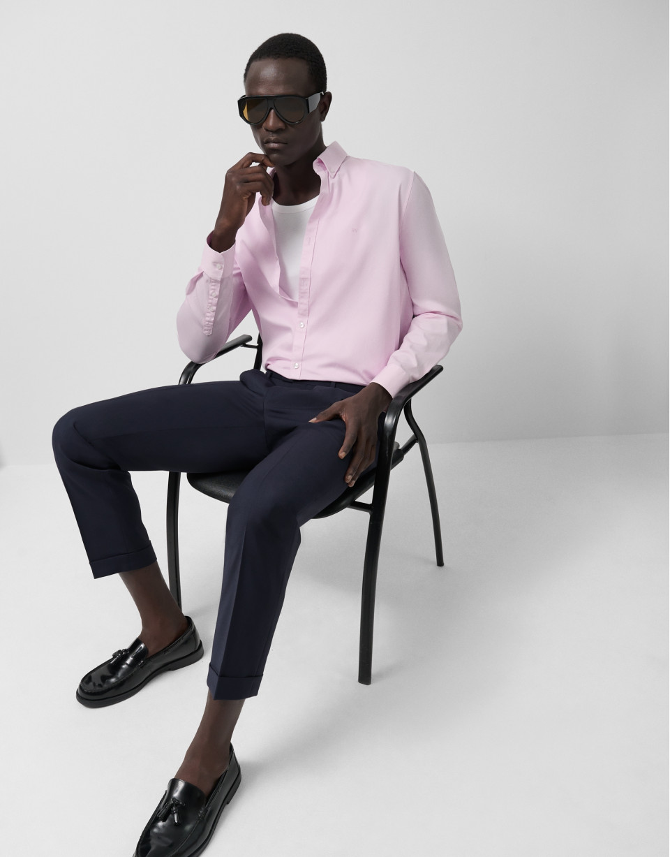 Regular fit light plum tinted sport shirt - Man | Roberto Verino