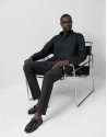 Slim fit black dress shirt with twin cuffs | Roberto Verino