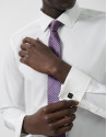 Slim-fit white dress shirt with twin cuffs | Roberto Verino