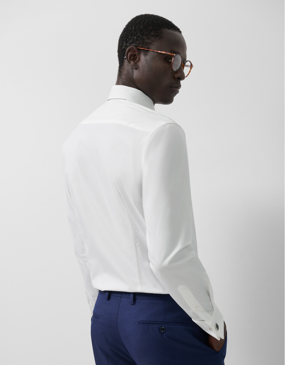 Slim-fit white dress shirt with twin cuffs | Roberto Verino