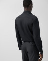 Slim fit black dress shirt with twin cuffs | Roberto Verino
