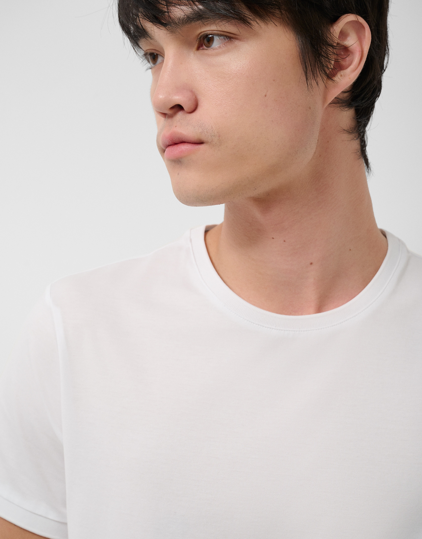 White mercerised T-shirt - Man - SS2026 | Roberto Verino