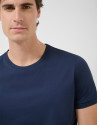 Navy blue mercerised T-shirt - Man - SS2026 | Roberto Verino