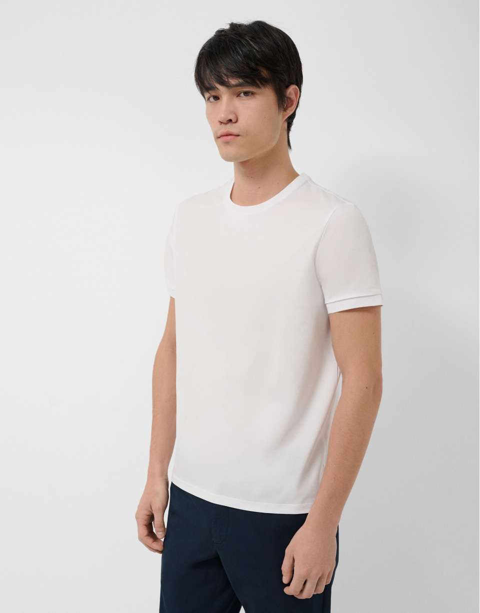 White mercerised T-shirt - Man - SS2026 | Roberto Verino