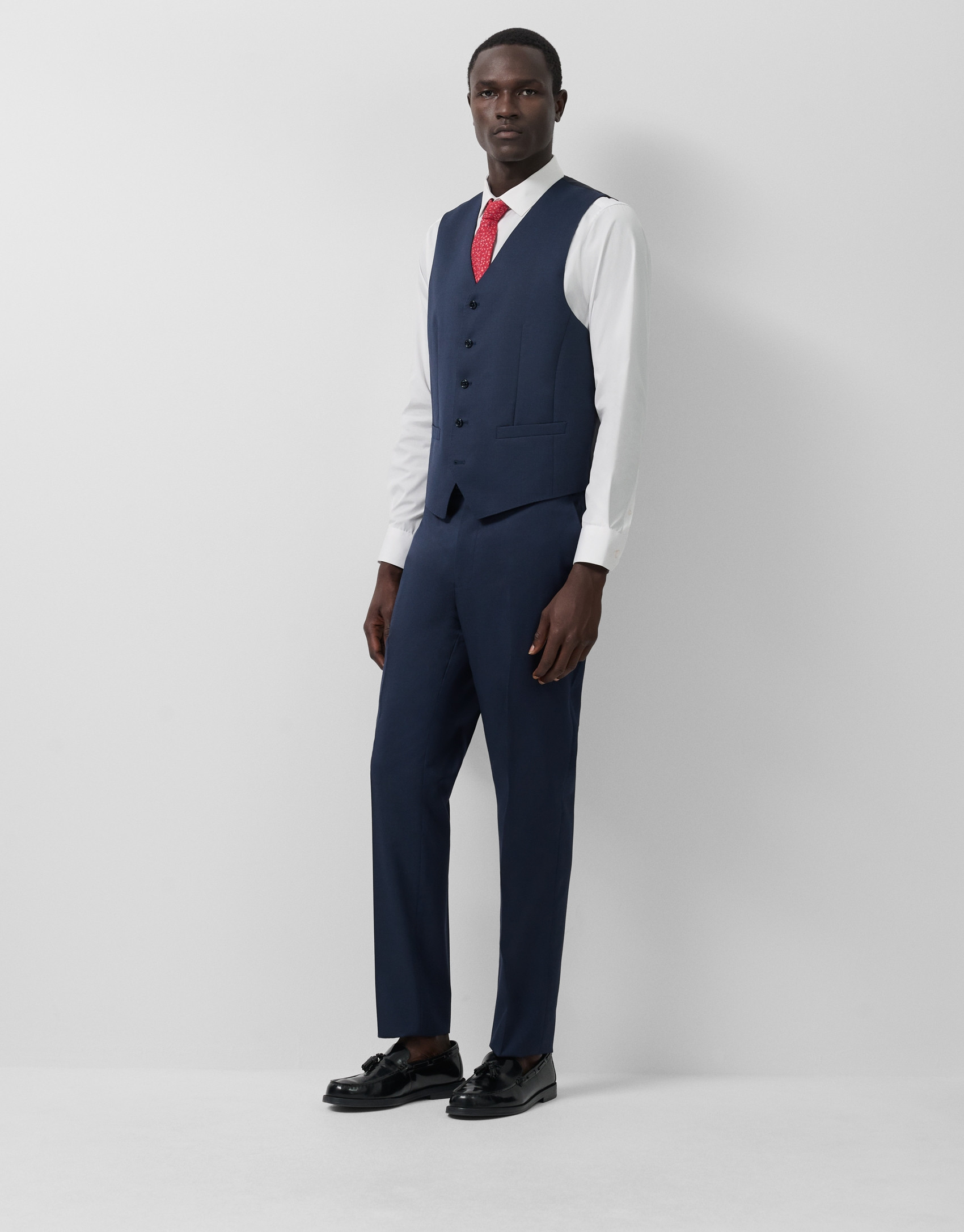 Chaleco de traje lana azul marino liso - Hombre | Roberto Verino