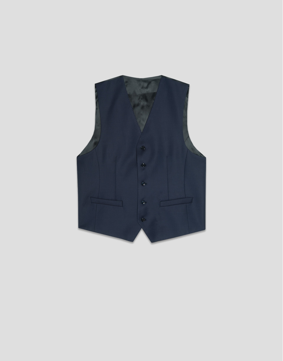 Navy dark blue wool waistcoat - Man - SS2026 | Roberto Verino