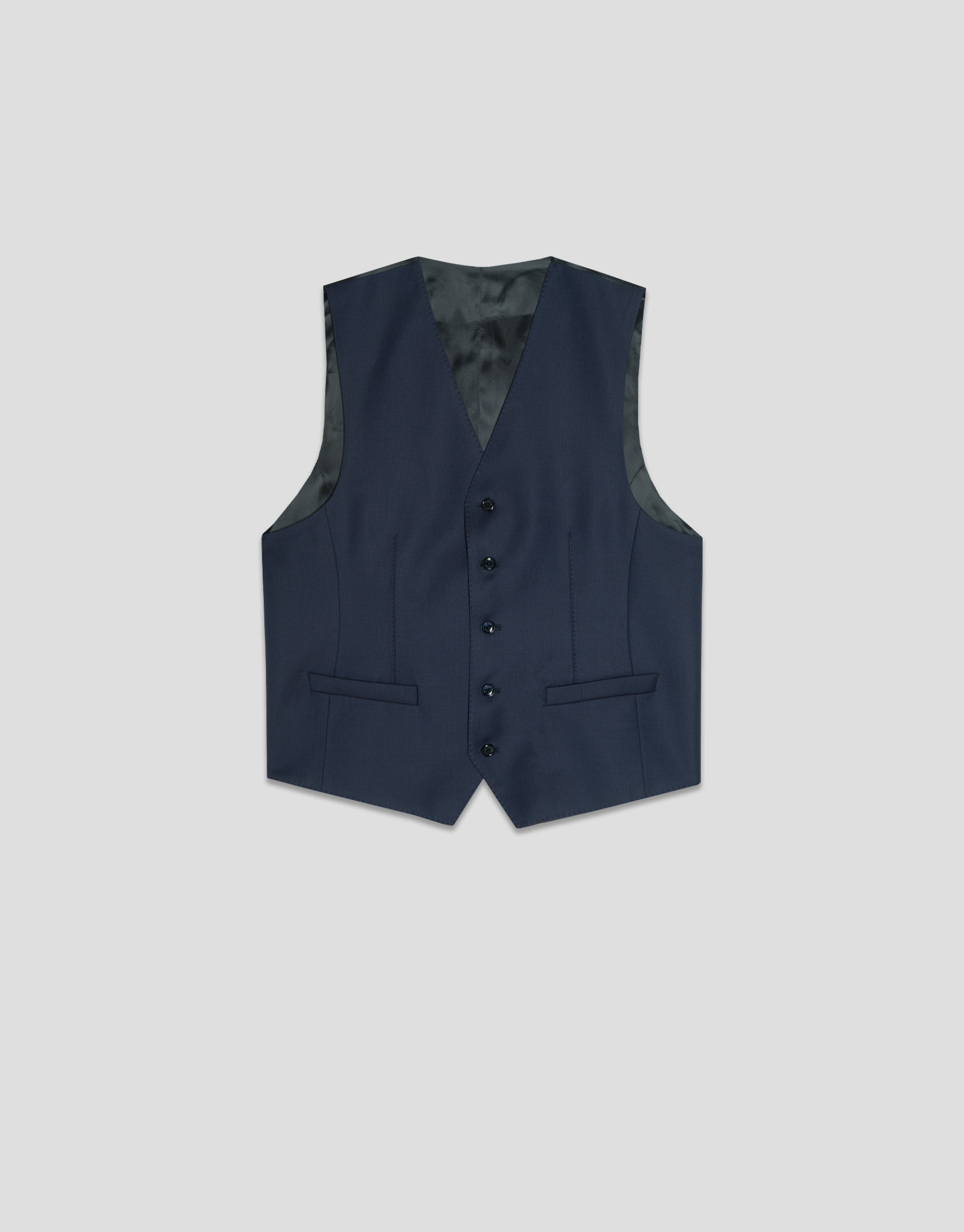 Chaleco de traje lana azul marino liso - Hombre | Roberto Verino