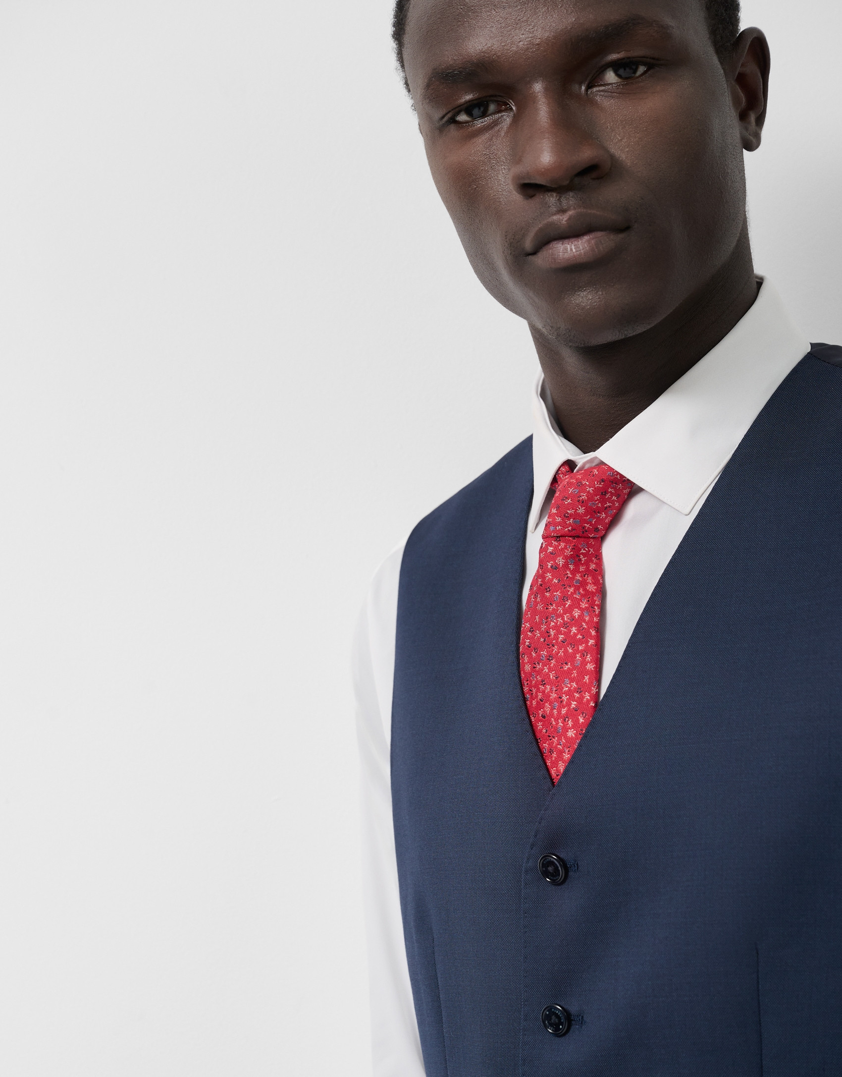 Navy dark blue wool waistcoat - Man - SS2026 | Roberto Verino