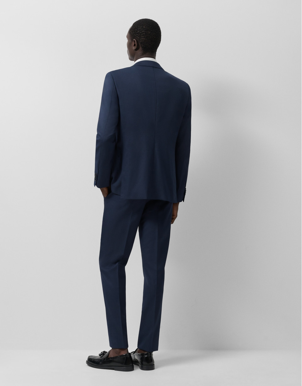Regular fit dark blue half canvas suit - Man | Roberto Verino