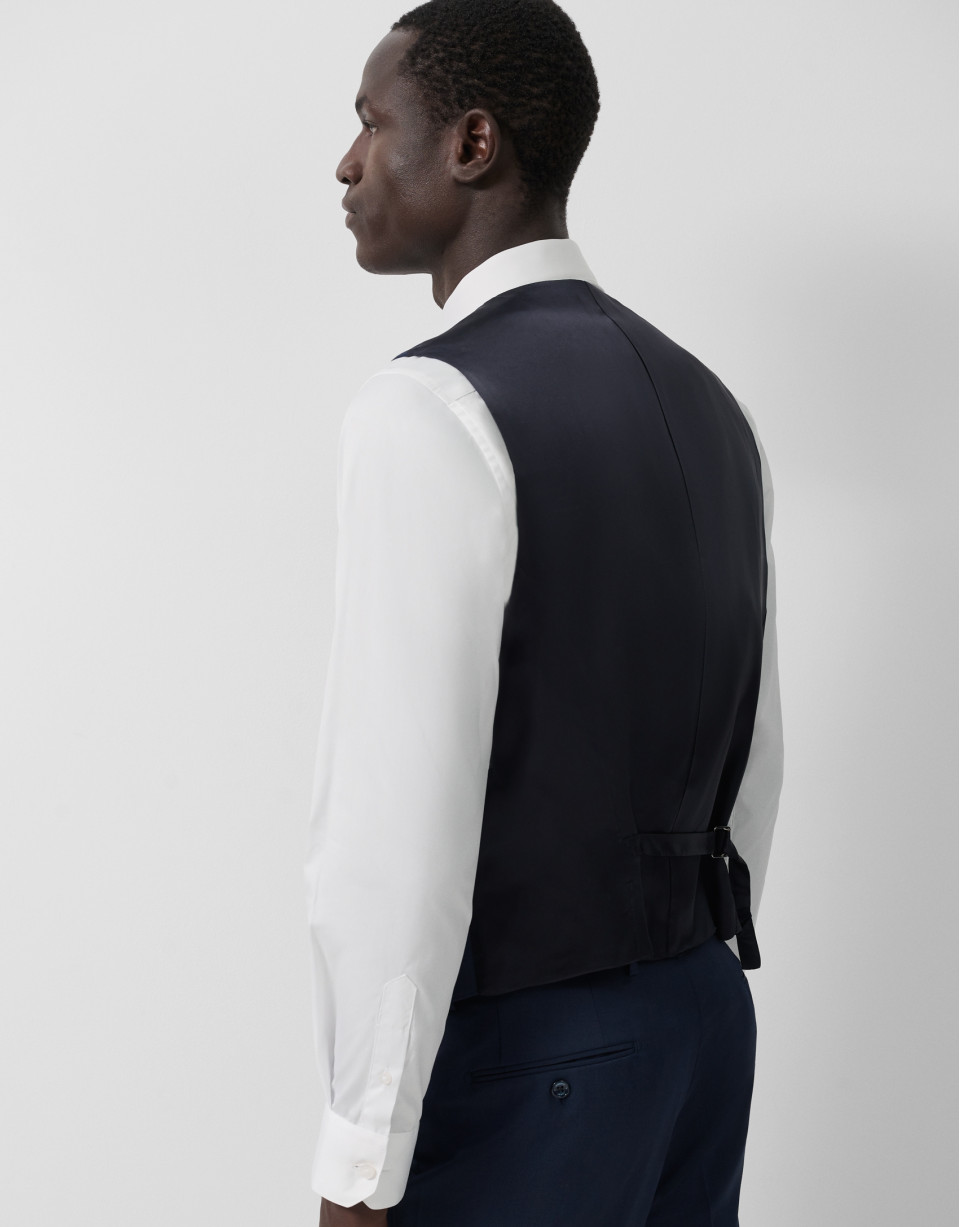 Navy dark blue wool waistcoat - Man - SS2026 | Roberto Verino