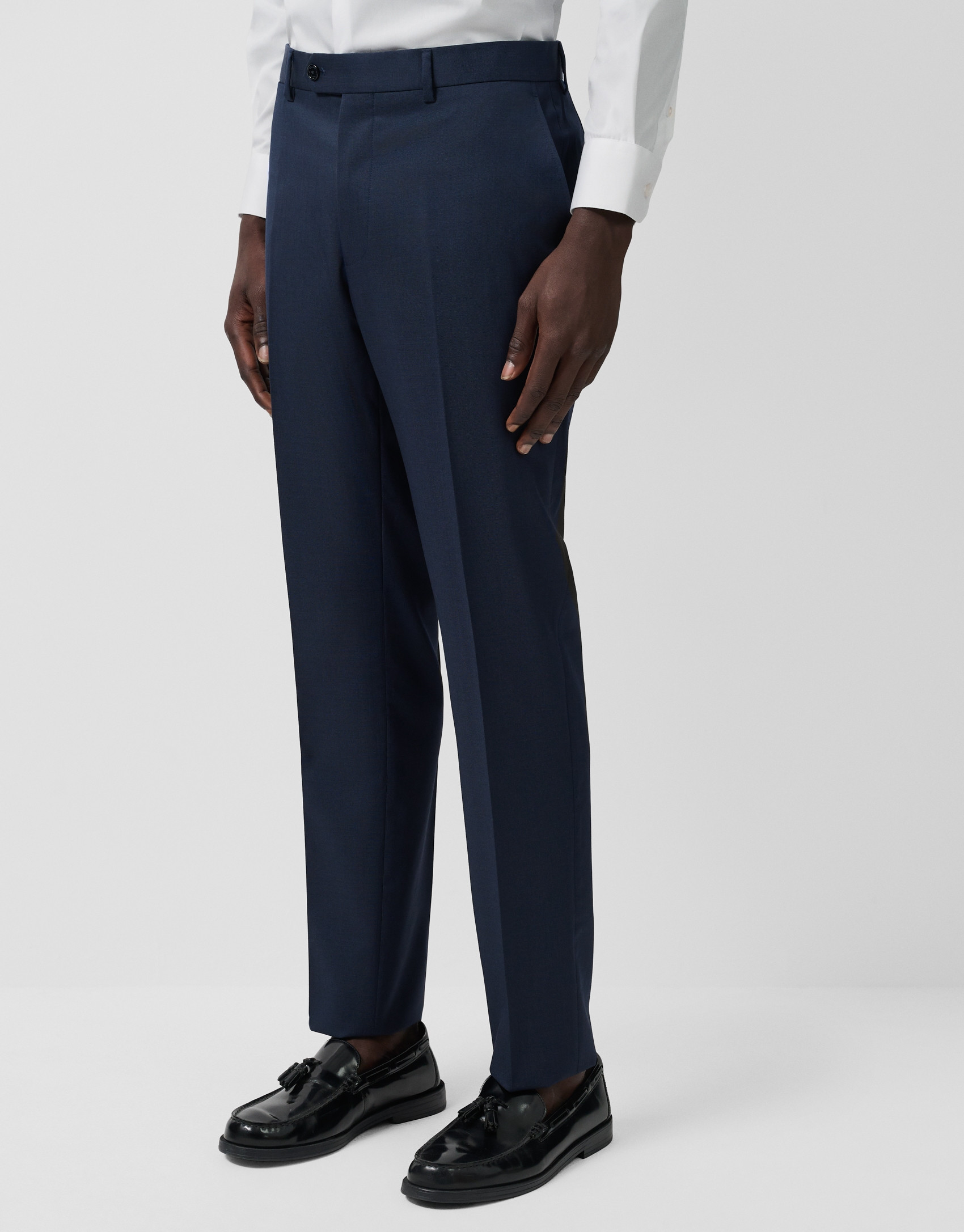 Regular fit dark blue half canvas suit - Man | Roberto Verino