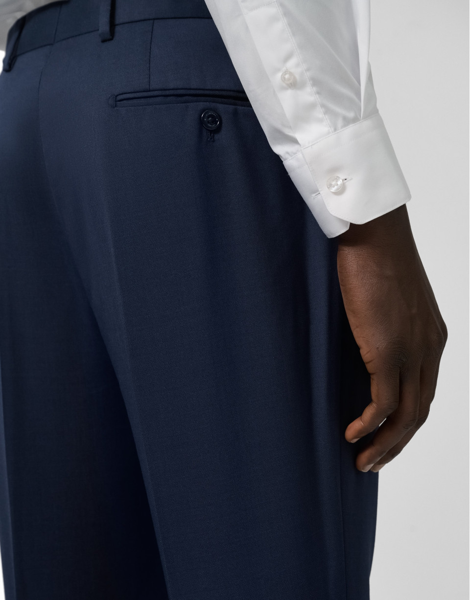 Regular fit dark blue half canvas suit - Man | Roberto Verino