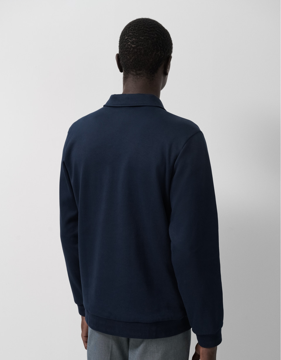 Navy sweatshirt with chest logo - Man - AW2025 | Roberto Verino