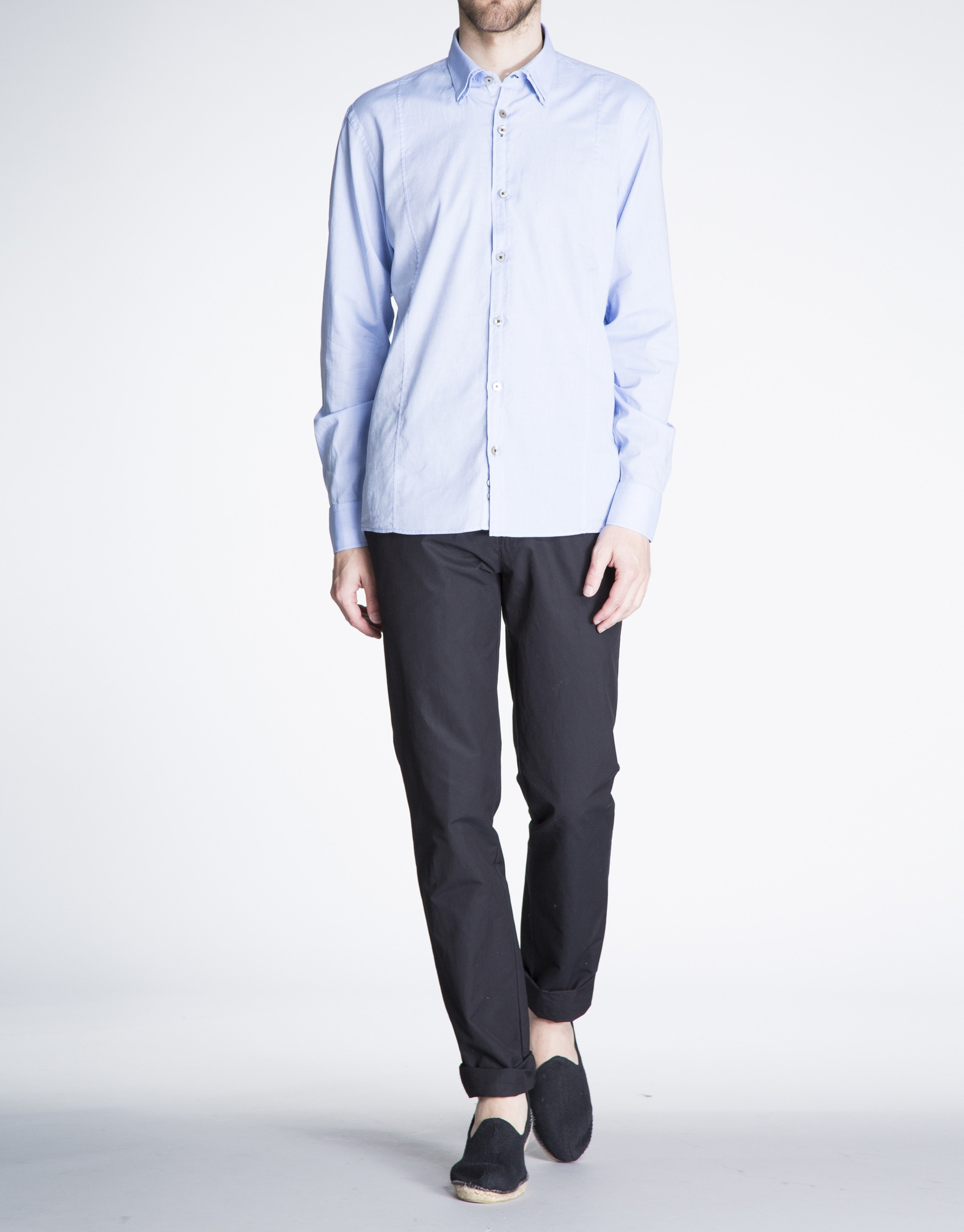 Blue twill sports shirt