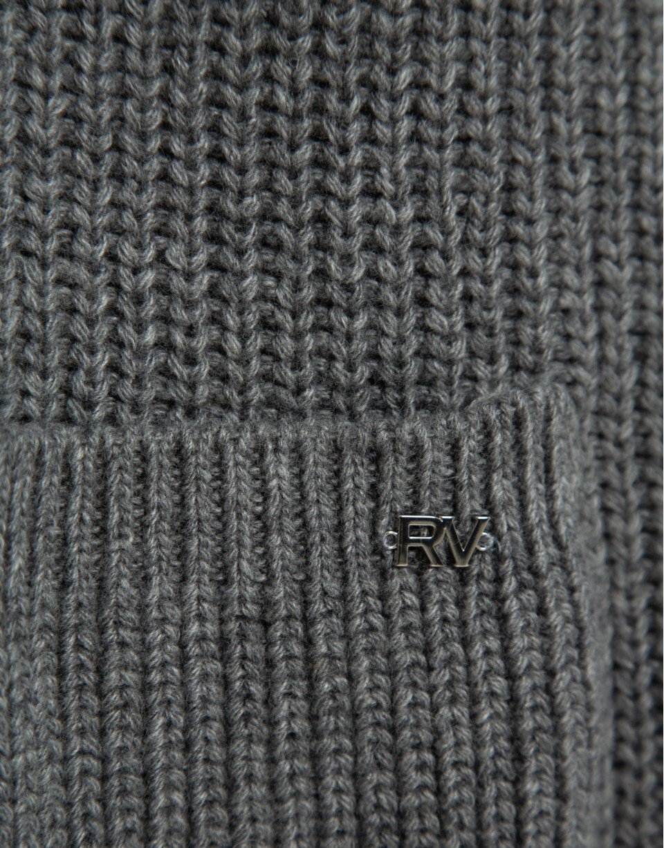 Chaqueta larga punto grueso gris - Mujer | Roberto Verino
