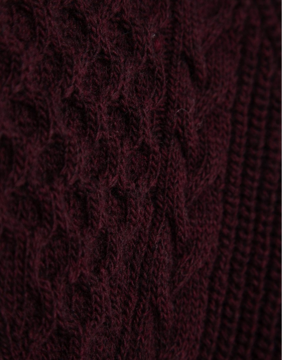 Burgundy thick knitted sweater - Woman - AW2025 | Roberto Verino