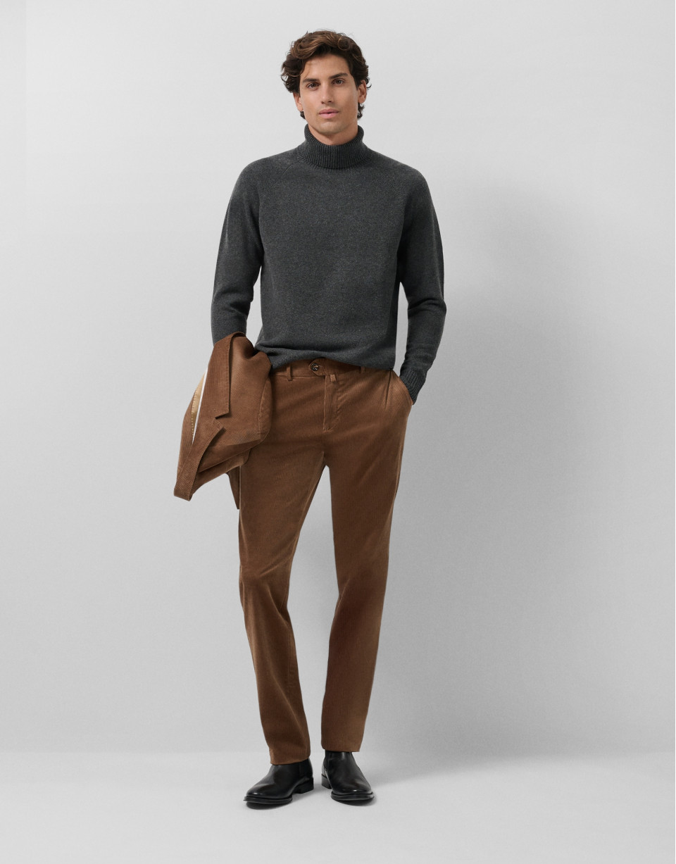 Dark grey melange turtleneck sweater - Man | Roberto Verino
