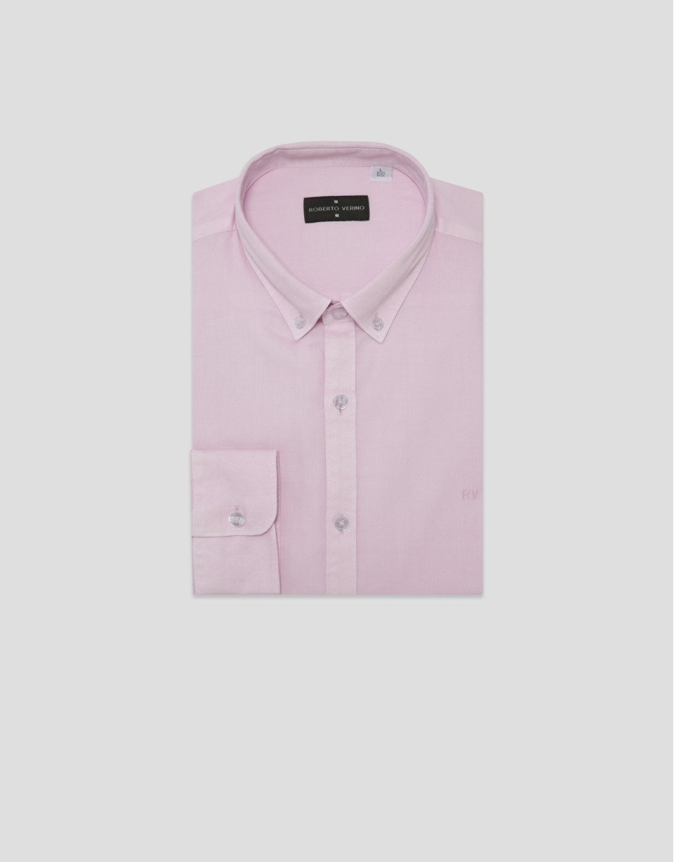 Camisa sport regular tintada ciruela claro | Roberto Verino
