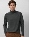 Jersey cuello cisne gris melange oscuro | Roberto Verino