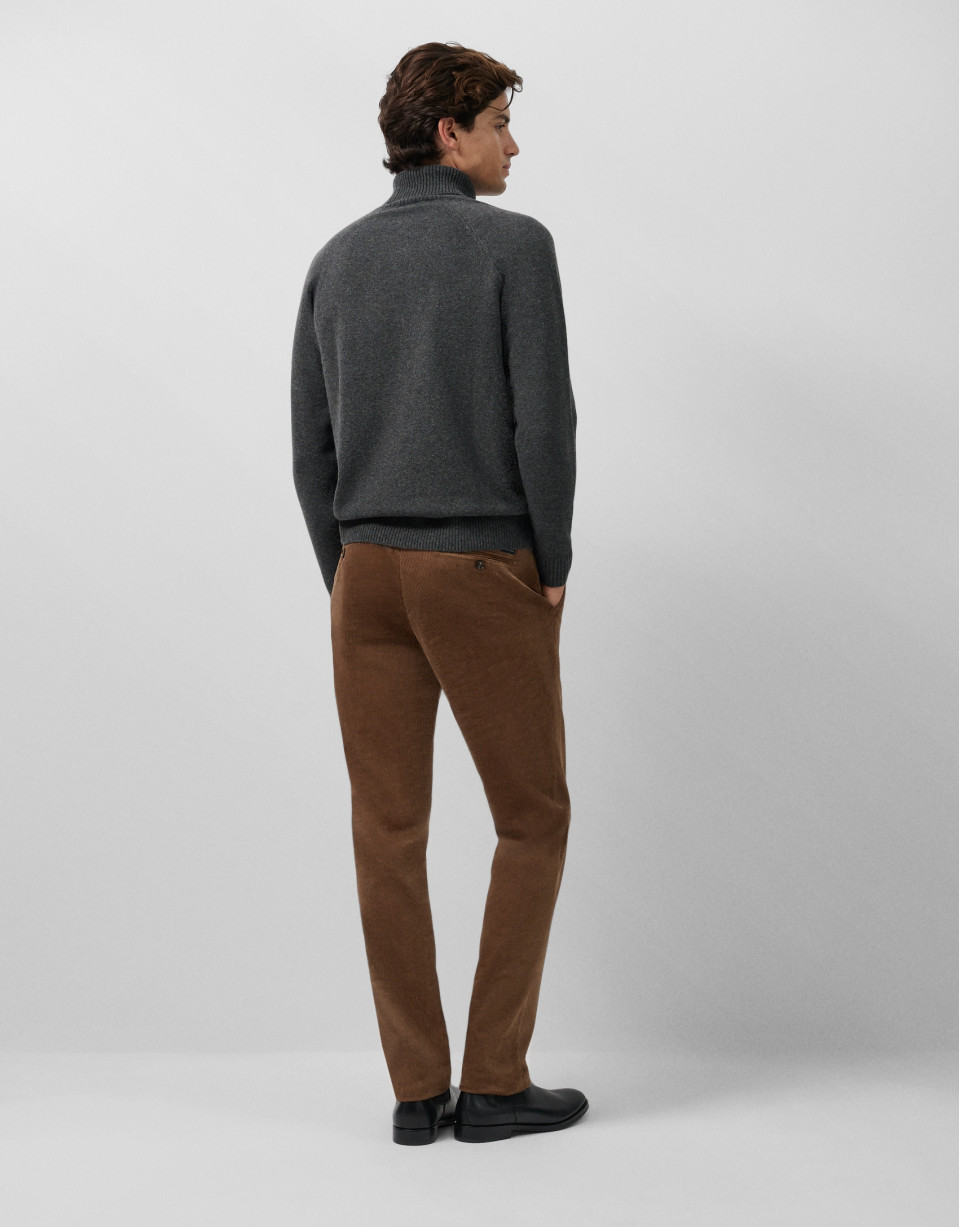 Dark grey melange turtleneck sweater - Man | Roberto Verino