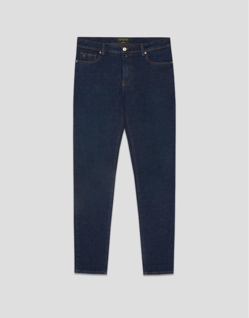 Regular fit dark blue men's denim trousers | Roberto Verino
