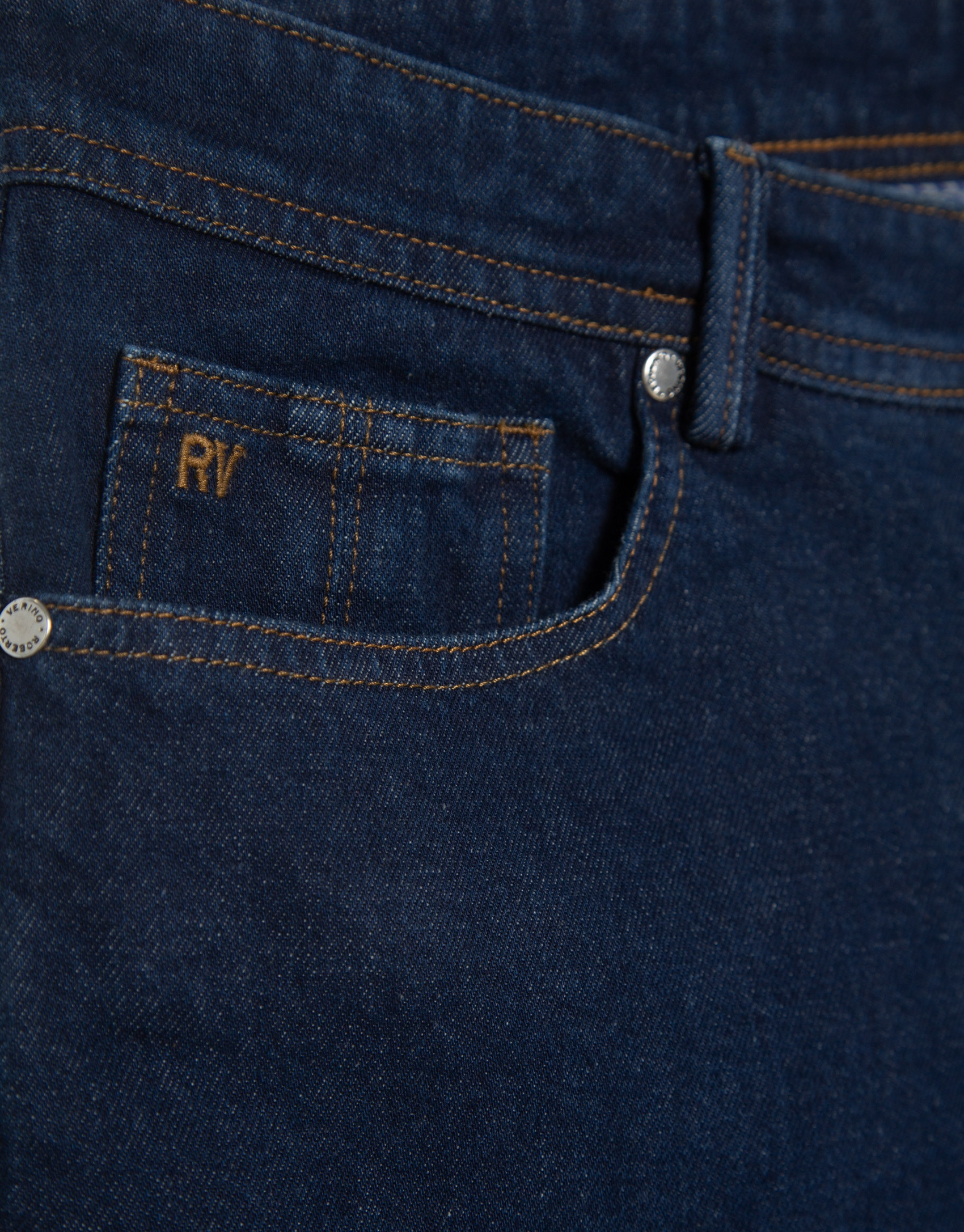 Regular fit dark blue men's denim trousers | Roberto Verino