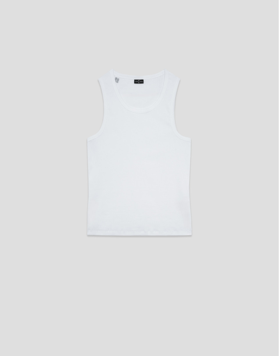 White ribbed waistcoat - Man - SS2026 | Roberto Verino