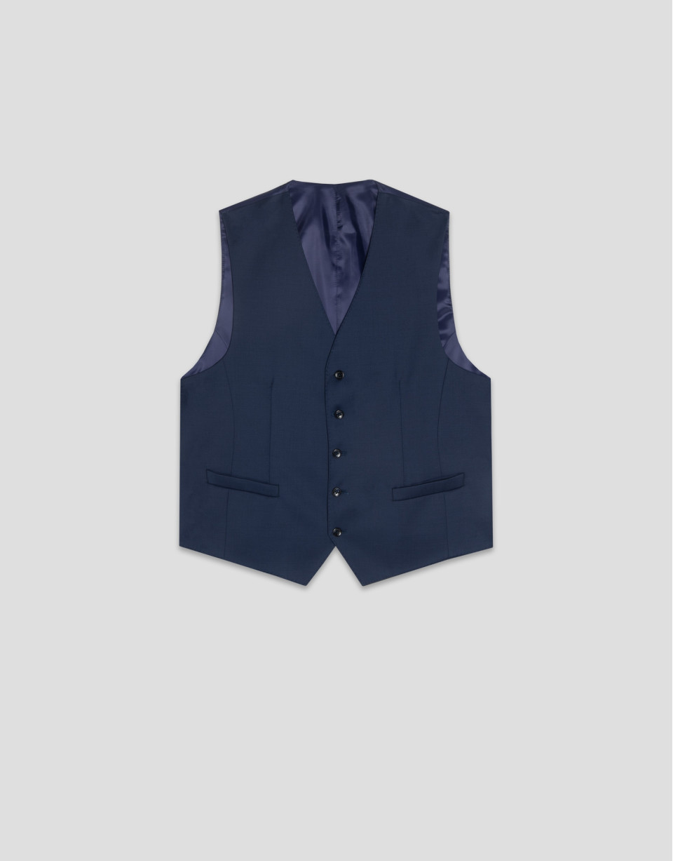 Chaleco vestir falso liso azul - Hombre | Roberto Verino