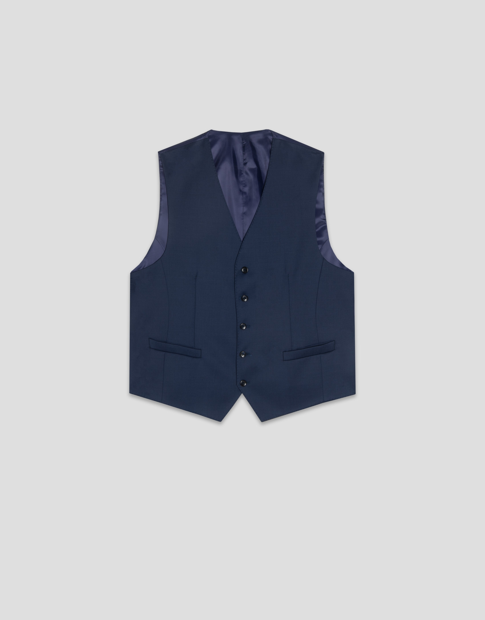 Faux dress waistcoat plain blue - Man - SS2025 | Roberto Verino