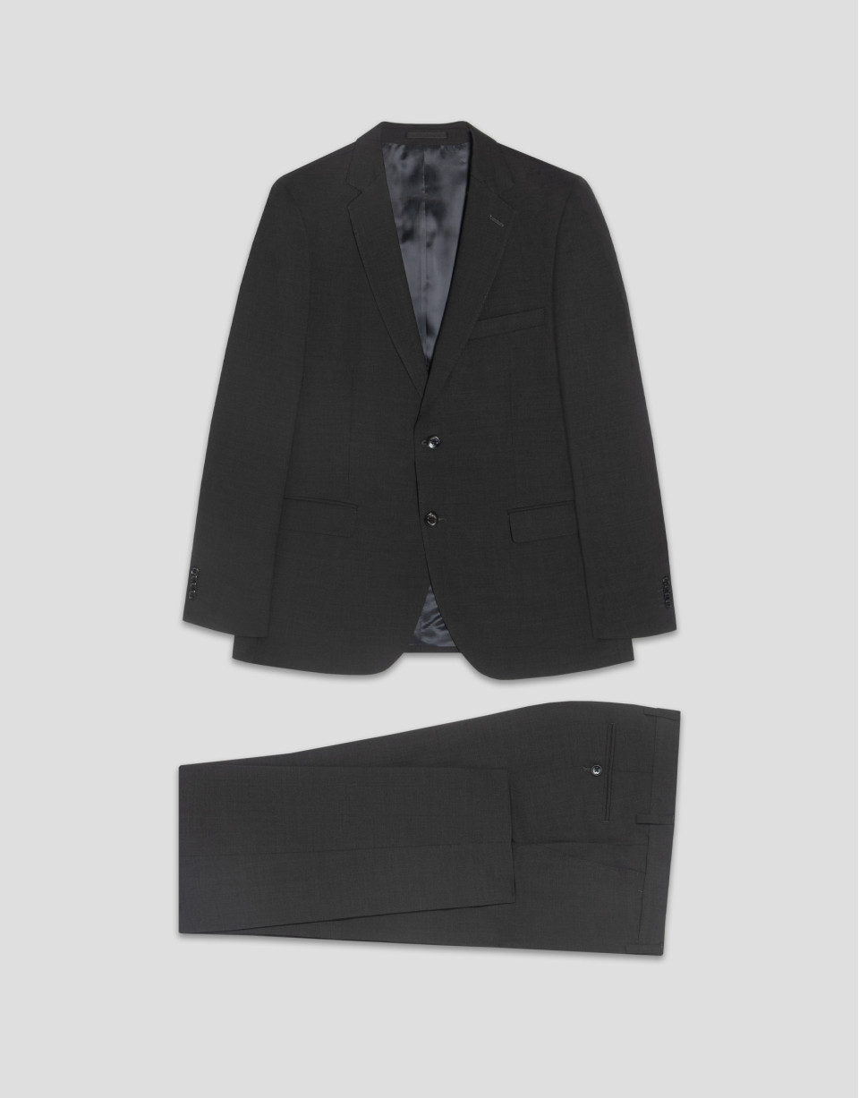 Traje half canvas slim fit liso gris oscuro | Roberto Verino