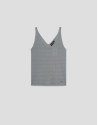 "Gray knit T-shirt with straps - Sale - SS2026 | Roberto Verino