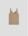 Camiseta de punto beige con tirantes - Mujer | Roberto Verino
