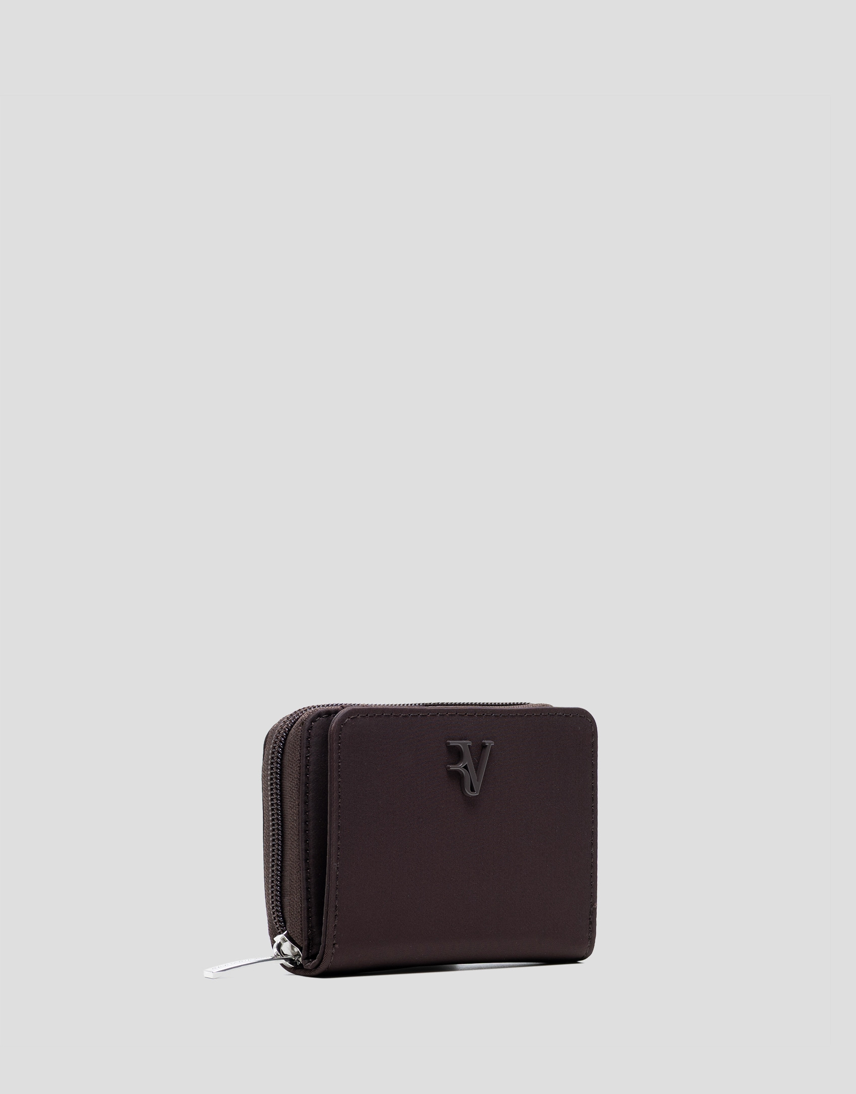 Cartera monedero Violeta nailon marrón | Roberto Verino