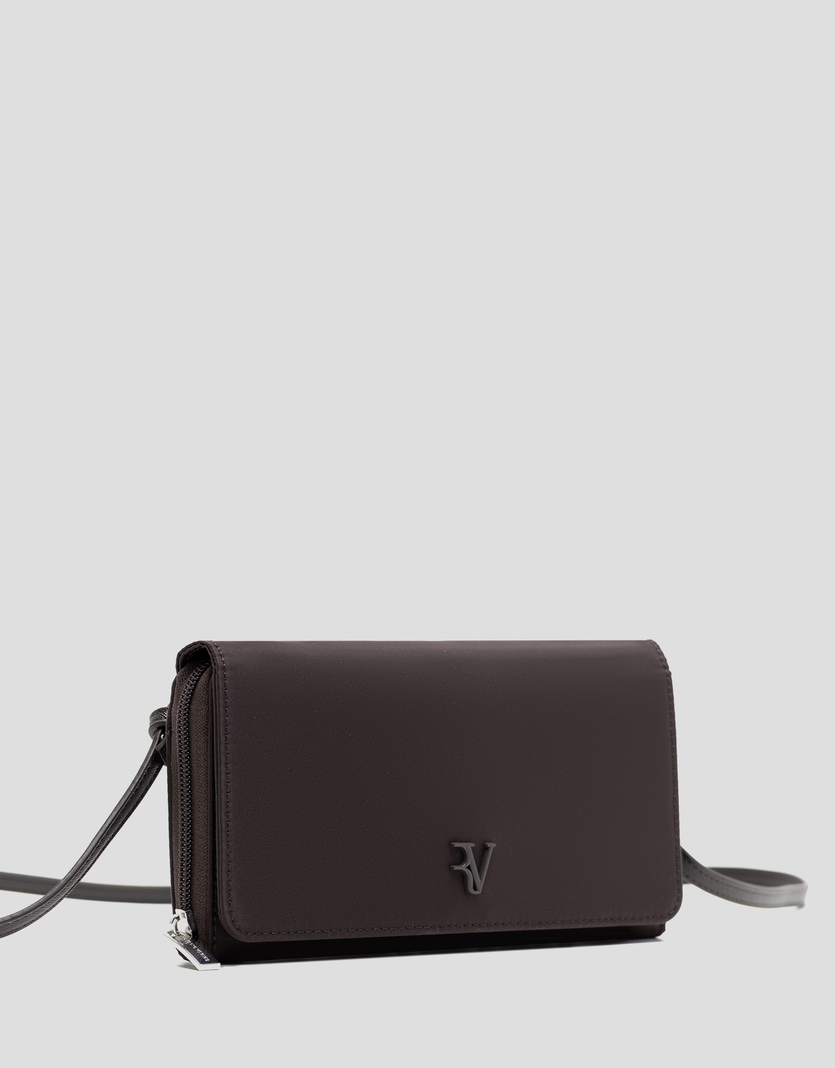 Cartera bandolera Violeta nailon marrón | Roberto Verino