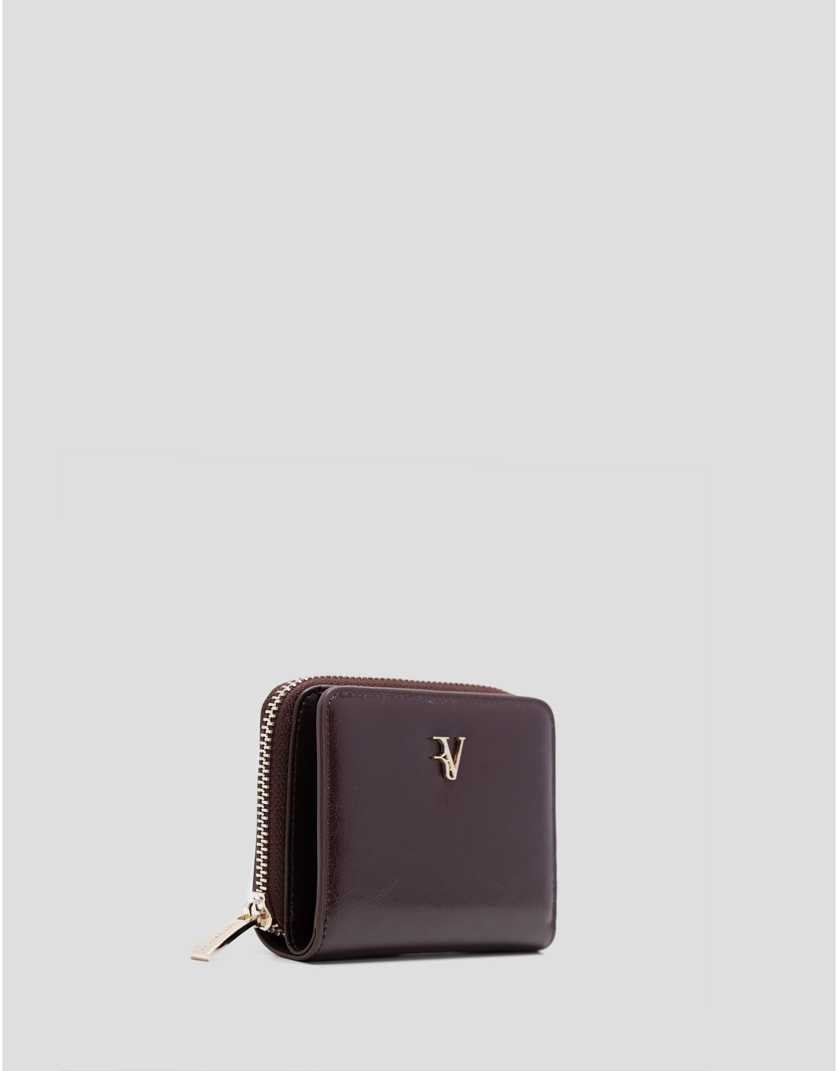 Margot burgundy crackled leather zip wallet | Roberto Verino