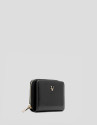 Margot black crackled leather zip wallet | Roberto Verino