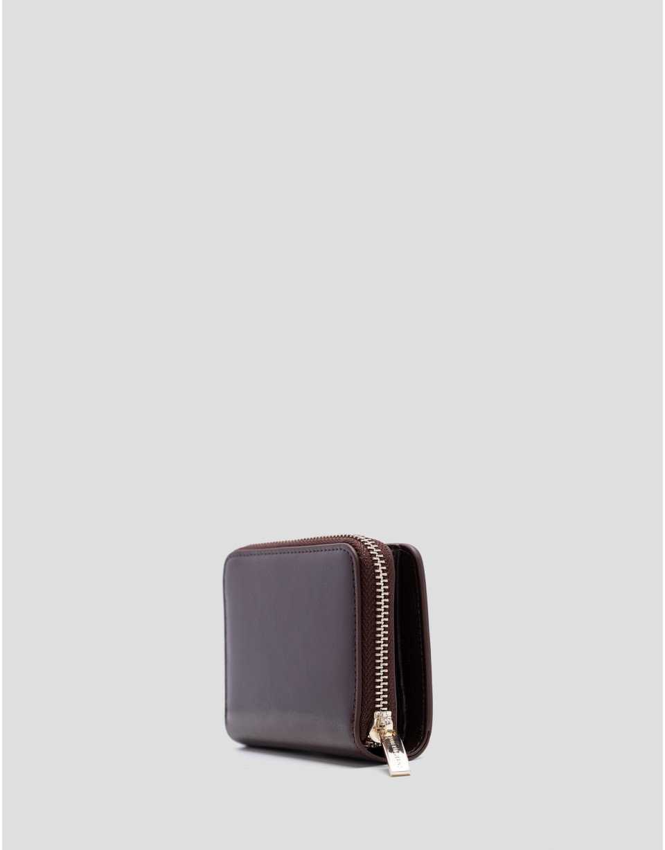 Margot burgundy crackled leather zip wallet | Roberto Verino