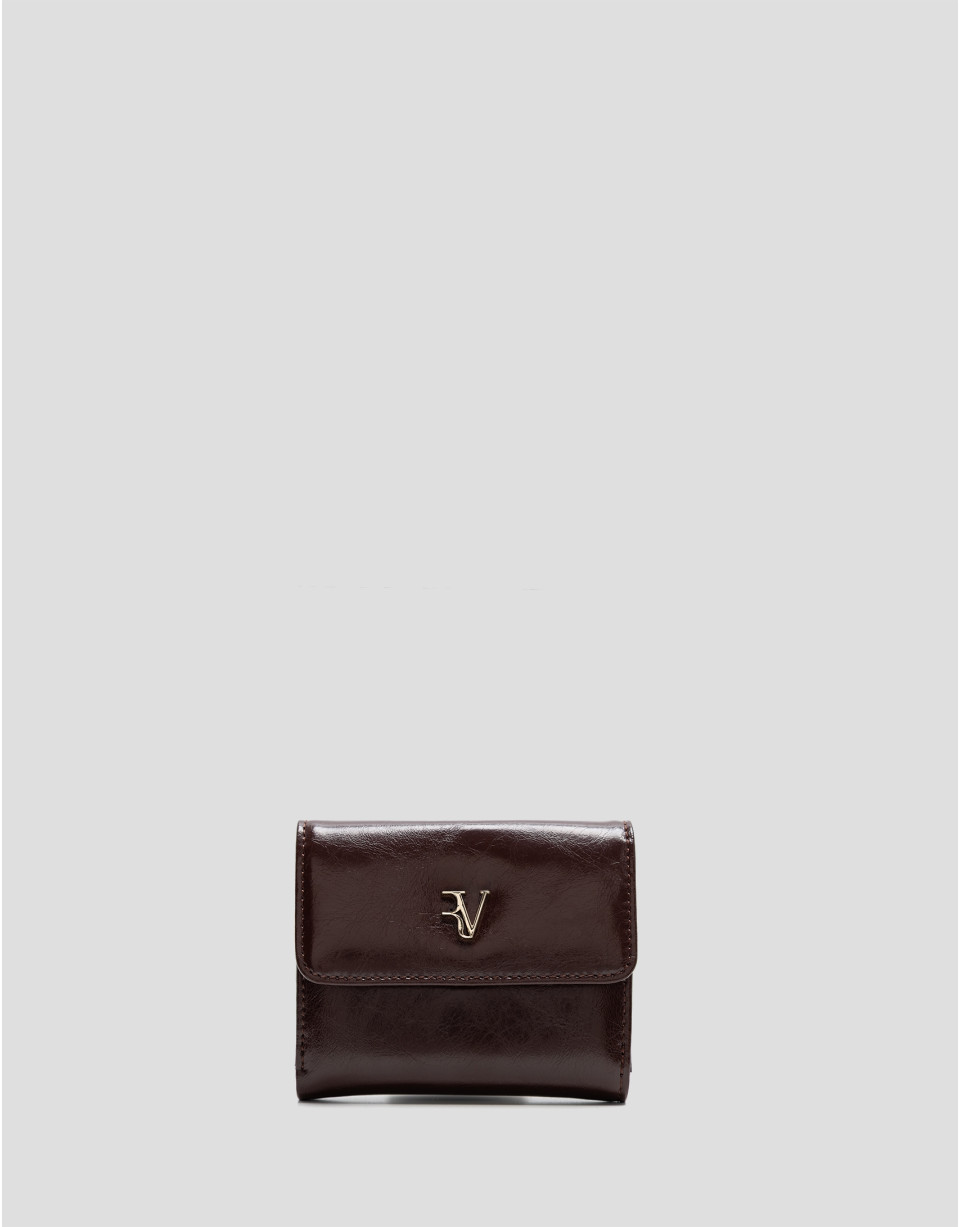 Margot Mini burgundy crackled leather wallet | Roberto Verino